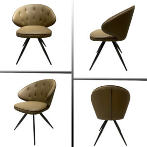 Ghế ăn chân sắt nệm da GA-302VS