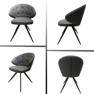 Alternative view of Ghế ăn chân sắt nệm da GA-302VS