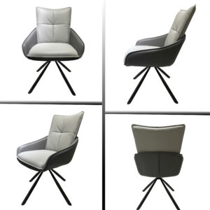 Alternative view of Ghế ăn chân sắt nệm da GA-32VS