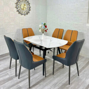 Alternative view of BỘ BÀN ĂN XOAY TRÒN THÀNH CHỮ NHẬT CÓ BẾP TỪ MẶT ĐÁ CERAMIC CAO CẤP VN0431