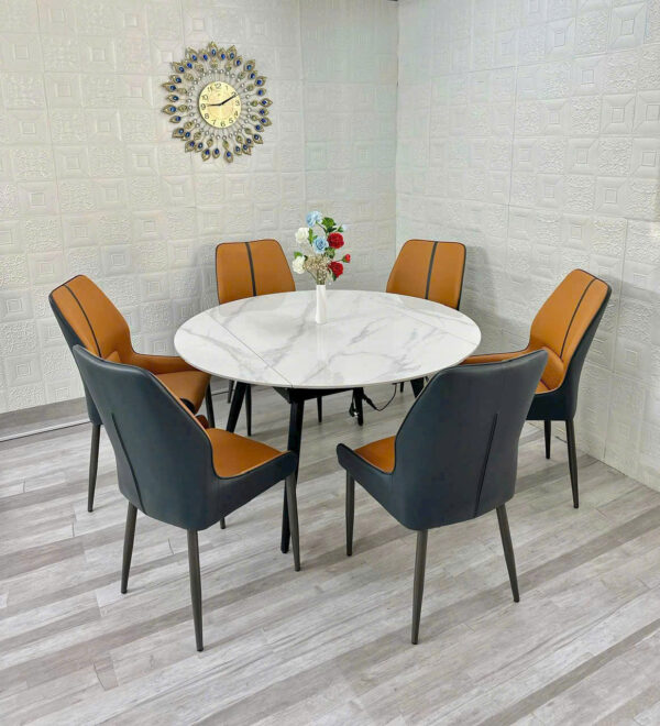 BỘ BÀN ĂN XOAY TRÒN THÀNH CHỮ NHẬT CÓ BẾP TỪ MẶT ĐÁ CERAMIC CAO CẤP VN0431