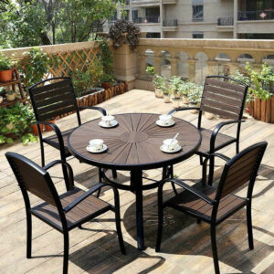 Alternative view of Bộ bàn ghế nhôm đúc ngoài trời (4 ghế) VN-A20