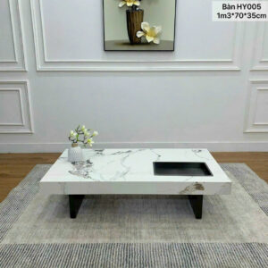 Bàn trà mặt đá hình chữ nhật BSF-AK02
