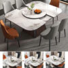 BỘ BÀN ĂN 6 GHẾ MẶT ĐÁ CAO CẤP - BÀN ĂN THÔNG MINH RÚT GỌN VN-AD2375