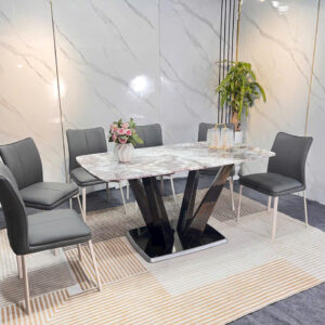 BỘ BÀN ĂN 6 GHẾ MẶT ĐÁ CAO CẤP VN-AH2875