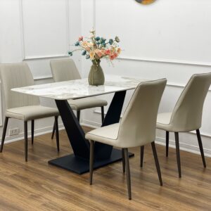 Alternative view of Bàn Ăn Chân V Mặt Đá Ceramic VN-BA008