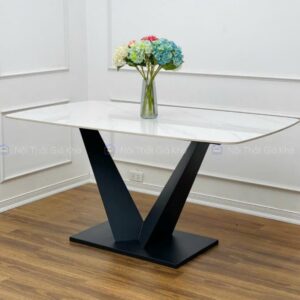 Bàn Ăn Chân V Mặt Đá Ceramic VN-BA008
