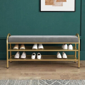 Alternative view of Kệ dép thấp có nệm ngồi khung sắt KD-HLM1812