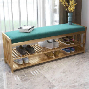 Kệ dép thấp có nệm ngồi khung sắt KD-HLM1813