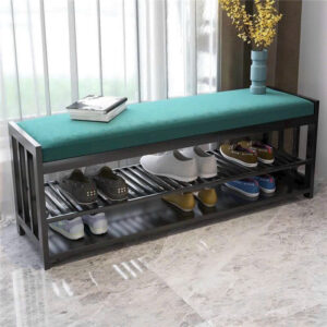 Alternative view of Kệ dép thấp có nệm ngồi khung sắt KD-HLM1813