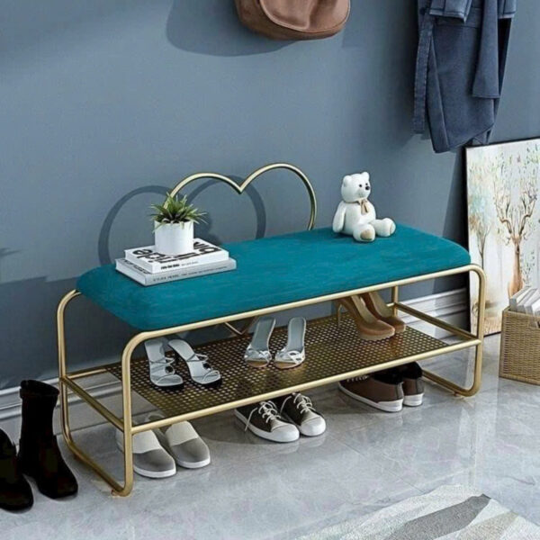 Kệ dép thấp có nệm ngồi khung sắt KD-HLM1816
