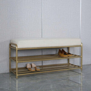 Kệ dép thấp có nệm ngồi khung sắt KD-HLM1812