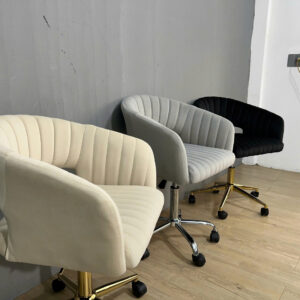 Alternative view of Ghế nệm nhung chân xoay mạ vàng VN-TT458