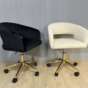 Ghế nệm nhung chân xoay mạ vàng VN-TT458