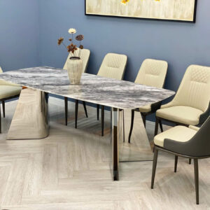 Bàn ăn mặt đá , chân inox cao cấp BA-AK027