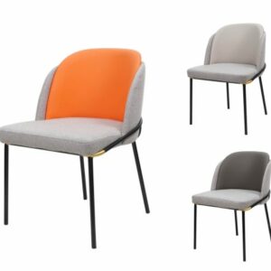 Ghế Ăn-Cafe Filnoir PV-TT626 Chân Sắt Sơn Tĩnh Điện Nệm Vải Bố Kết Hợp Da Si