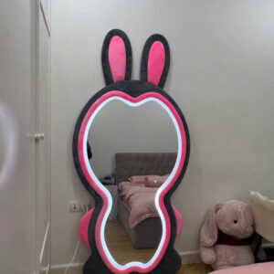 Gương soi toàn thân tai thỏ đèn led khung bọc nỉ VN-GS102