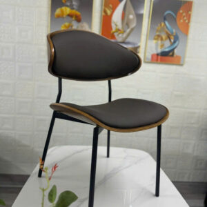 Alternative view of Ghế ăn - ghế cafe lưng gỗ bọc da cao cấp VN-GA192