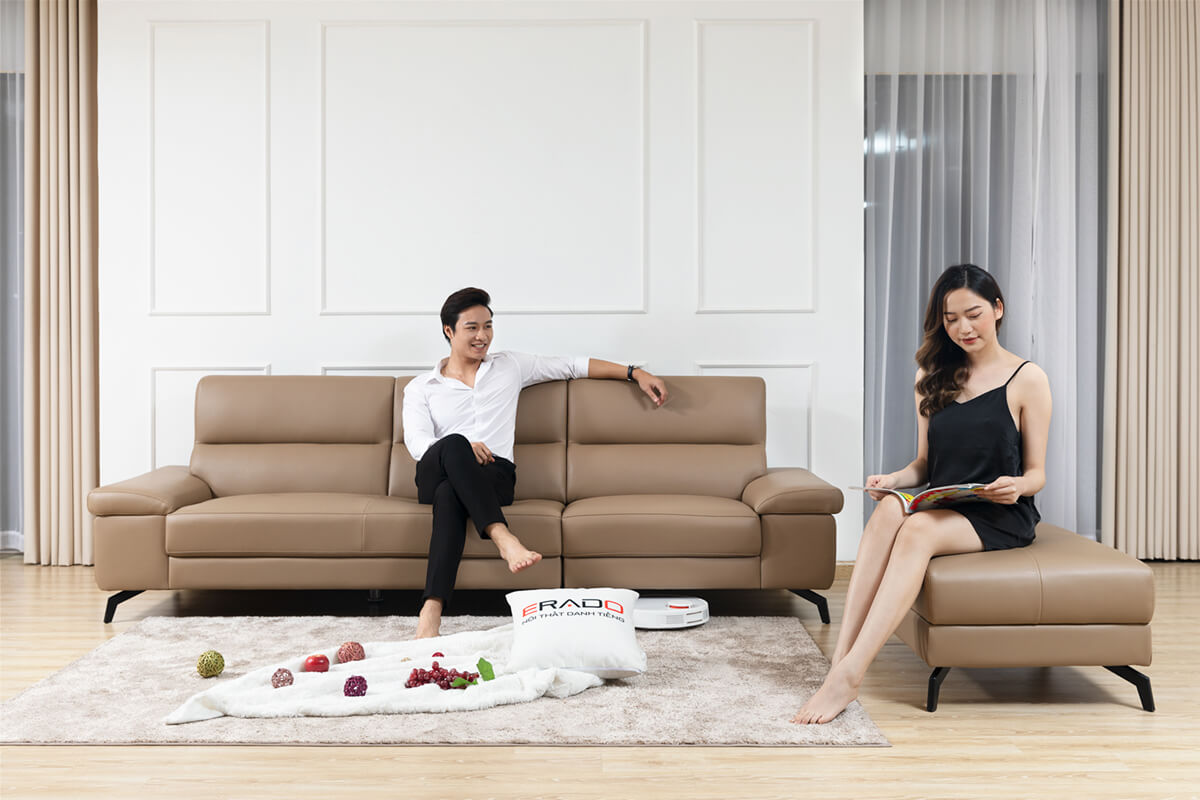 Gia đình tôi đã biến phòng khách nhỏ thành không gian sang trọng chỉ với 4 bước 2 sofa vang da ma b1022 53631