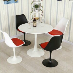 Bộ bàn ăn tròn tulip mặt đá gồm 4 ghế VN-BAT305