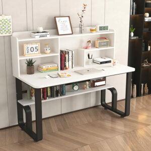 Alternative view of Bàn học kèm kệ sách chân sắt mặt gỗ , bàn làm việc BHS-AB104