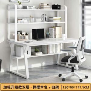 Alternative view of Bàn học kèm kệ sách chân sắt mặt gỗ , bàn làm việc BHS-AB103