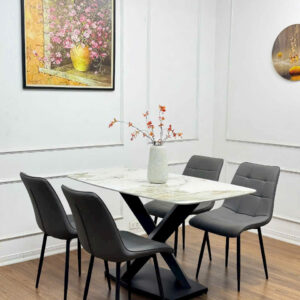 Alternative view of BỘ BÀN ĂN MẶT ĐÁ 4 GHẾ NHẬP KHẨU VN0161