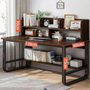 Alternative view of Bàn học kèm kệ sách chân sắt mặt gỗ , bàn làm việc BHS-AB1088