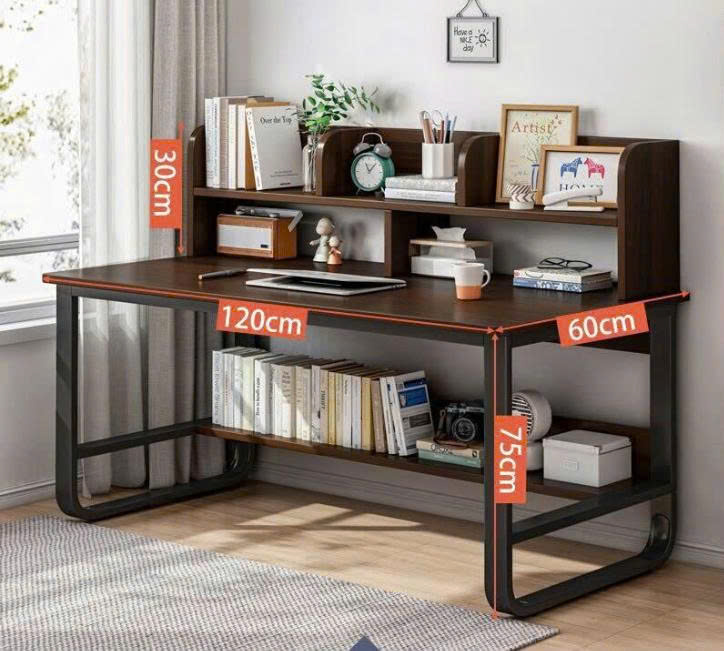 Bàn học kèm kệ sách chân sắt mặt gỗ , bàn làm việc BHS-AB1088 4 Bàn học kèm kệ sách chân sắt mặt gỗ , bàn làm việc BHS-AB1088 - Ảnh 2