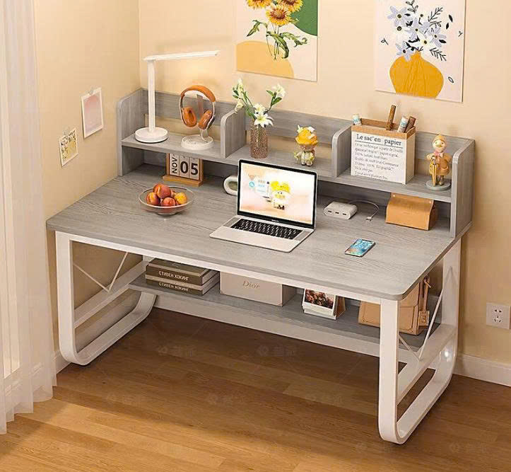 Bàn học kèm kệ sách chân sắt mặt gỗ , bàn làm việc BHS-AB1088 5 Bàn học kèm kệ sách chân sắt mặt gỗ , bàn làm việc BHS-AB1088 - Ảnh 3