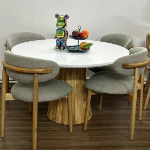 Bộ Bàn Ăn Tròn 4 Ghế Hiện Đại BG558