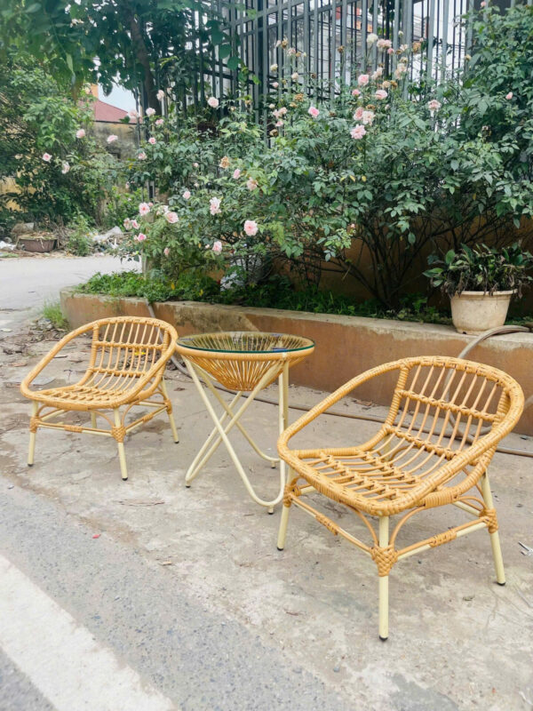 Bộ Bàn Ghế Mây Nhựa Vintage Ngoài Trời BN-T32