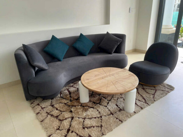 Sofa Cong Cao Cấp Bọc Nỉ Nhung F254