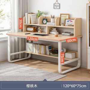 Alternative view of Bàn học kèm kệ sách chân sắt mặt gỗ , bàn làm việc BHS-AB1088