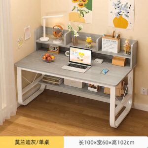 Bàn học kèm kệ sách chân sắt mặt gỗ , bàn làm việc BHS-AB1088