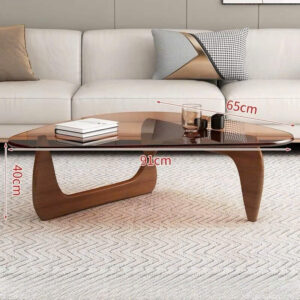 Alternative view of Bàn trà phong cách Ý cao cấp mặt kính cường lực chân gỗ BSF-VNSP2