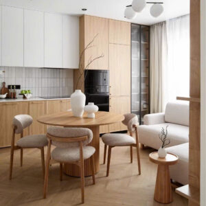 Alternative view of Bàn Ăn Tròn Mặt Đá Chân Trụ Hiện Đại Kèm Ghế Thiết Kế