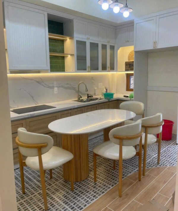 Bộ Bàn Ăn Oval 4 Ghế Cao Cấp BG6655