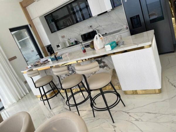 Ghế Quầy Bar Cao Cấp Tựa Lưng Bọc Da BN578