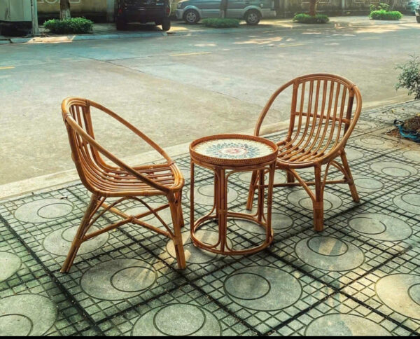 Bộ bàn ghế mây tự nhiên m-5478