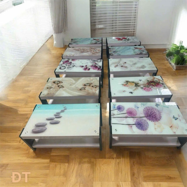 BÀN TRÀ KÍNH IN 3D NGHỆ THUẬT BT-3332