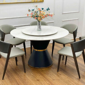 Alternative view of Bộ Bàn Ăn Tròn Mặt Đá 4 Ghế Hiện Đại bg-452