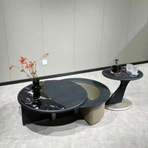 Bàn sofa tròn đôi đẹp hiện đại mặt đá BSF-AD109