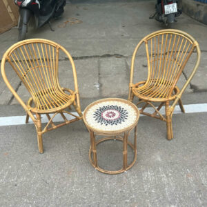 bộ bàn ghế mây tựu nhiên vintage m-657