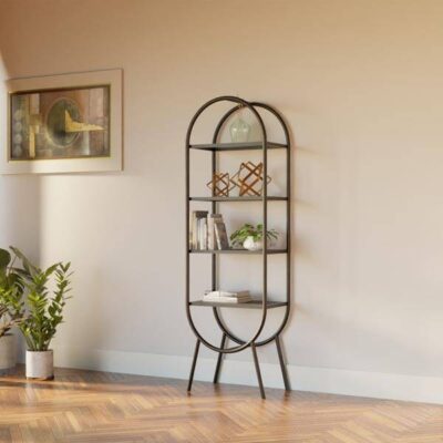 KỆ TRANG TRÍ KHUNG SẮT OVAL KS-VN520 5 saud kitaplik kitaplik raf keson tepehome 100177 21 O