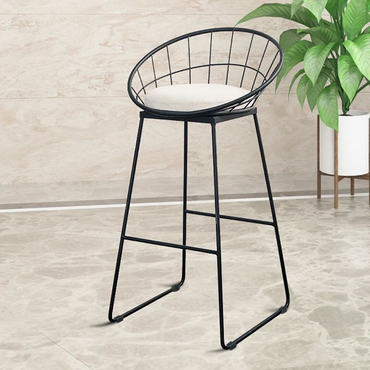 Ghế quầy bar tổ chim khung sắt có nệm VN-SK808 3 Ghế quầy bar tổ chim khung sắt có nệm VN-SK808