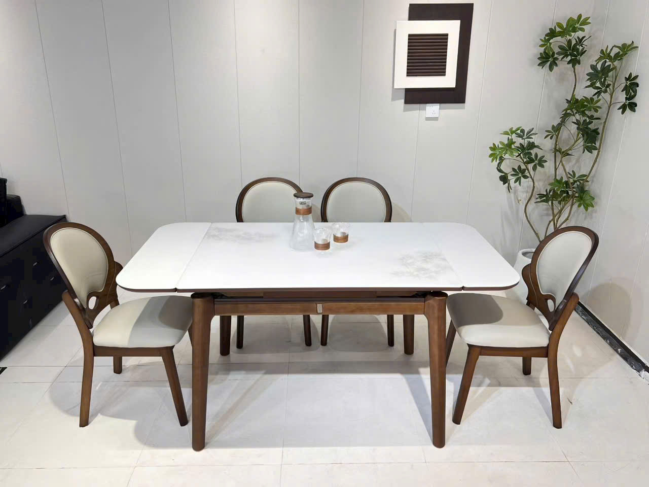 Bộ bàn ăn 6 ghế mở rộng mặt đá 1m1-1m8 nhập khẩu VN-BA888 4 Bộ bàn ăn 6 ghế mở rộng mặt đá 1m1-1m8 nhập khẩu VN-BA888 - Ảnh 2