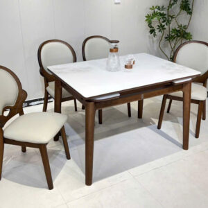 Bộ bàn ăn 6 ghế mở rộng mặt đá 1m1-1m8 nhập khẩu VN-BA888