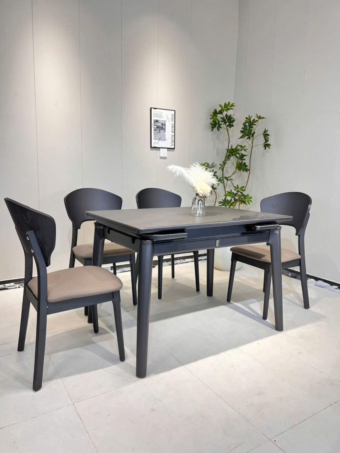 Bộ bàn ăn 6 ghế mở rộng mặt đá 1m1-1m8 nhập khẩu VN-BA889 4 Bộ bàn ăn 6 ghế mở rộng mặt đá 1m1-1m8 nhập khẩu VN-BA889 - Ảnh 2