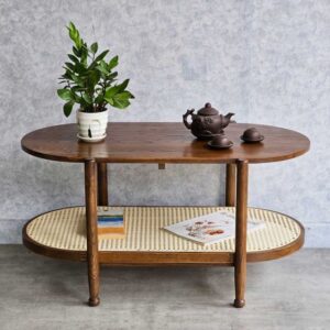 Alternative view of Bàn sofa hình Oval 2 tầng 100x50x52cm gỗ tần bì VN-BT525KS